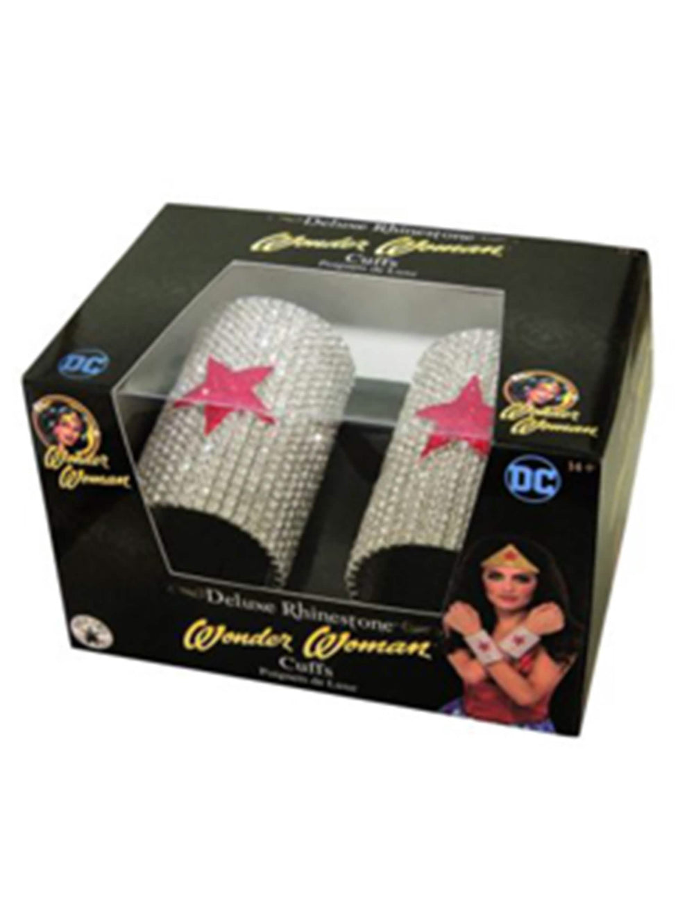 Náramky deluxe s kamienkami Wonder Woman pre ženu strieborné s červená hviezda