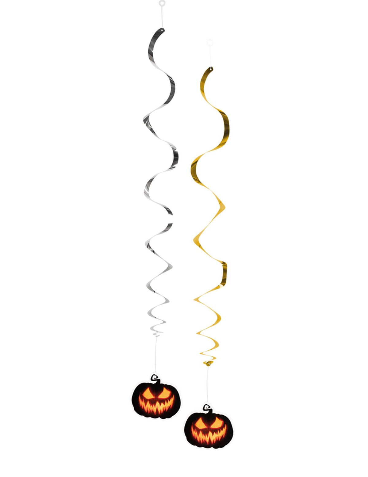 Závesné dekorácie strašidelná tekvica na halloween zlatá a strieborná