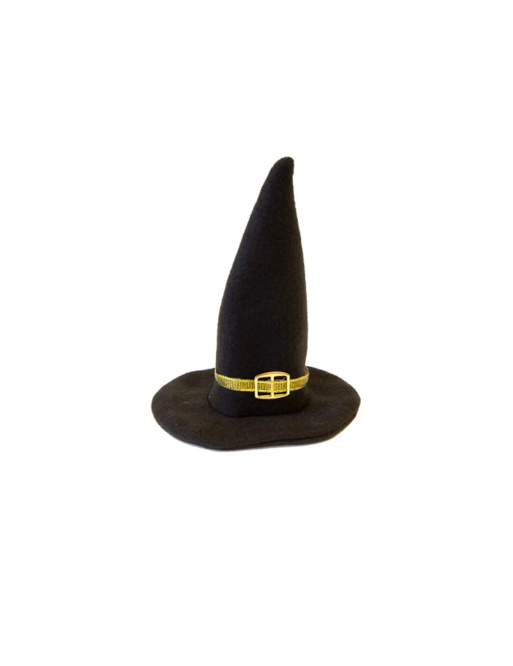 Dekorácia čarodejnícky klobúk halloween čierna so zlatou prackou