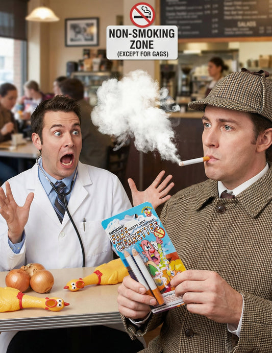 Mise en situation des fausses cigarettes farces et attrapes