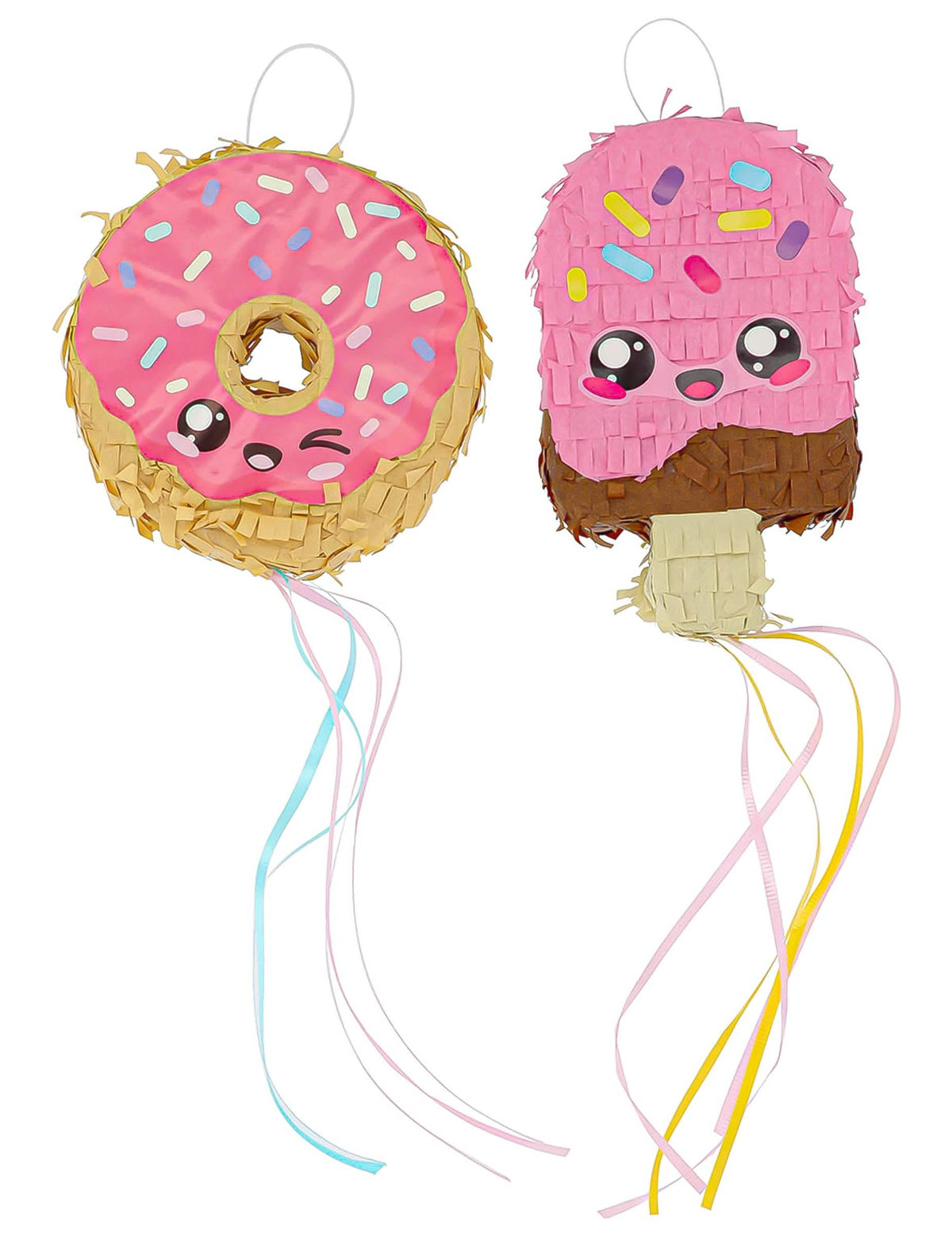 2 mini piňaty Kawaii párty Donut a zmrzlina