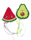 2 mini piñaty Kawaii Party Melón a Avokádo