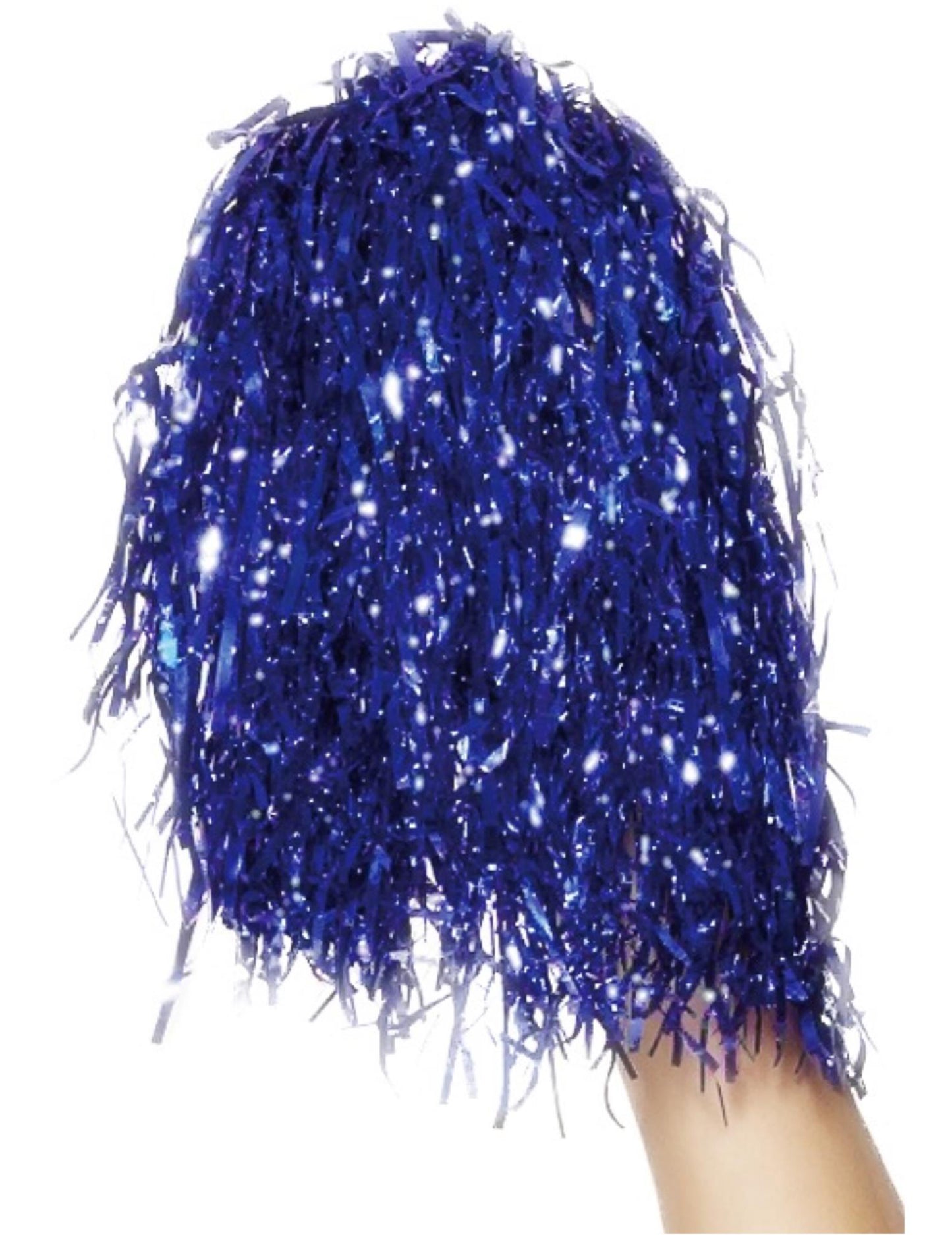 2 kovové modré pompoms