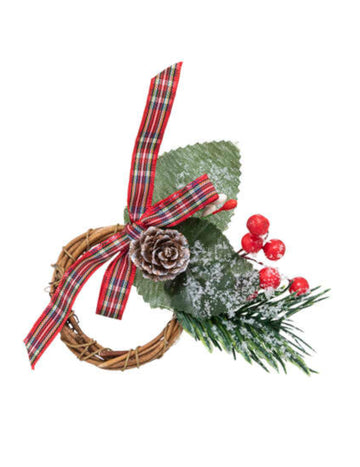 2 tradičné vianočné krúžky na obrúsky 9 cm prútie a uzol