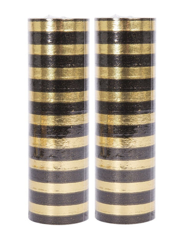 2 rolky čiernych a zlatých serpentín 4 m 