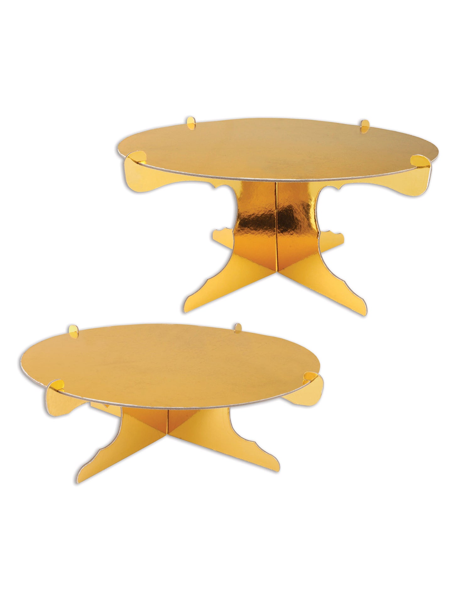 Sada 2 kovových zlatých kartónových stojanov na torty 31 cm