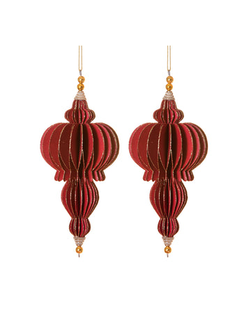 2 Red Origami suspenzie 13 cm