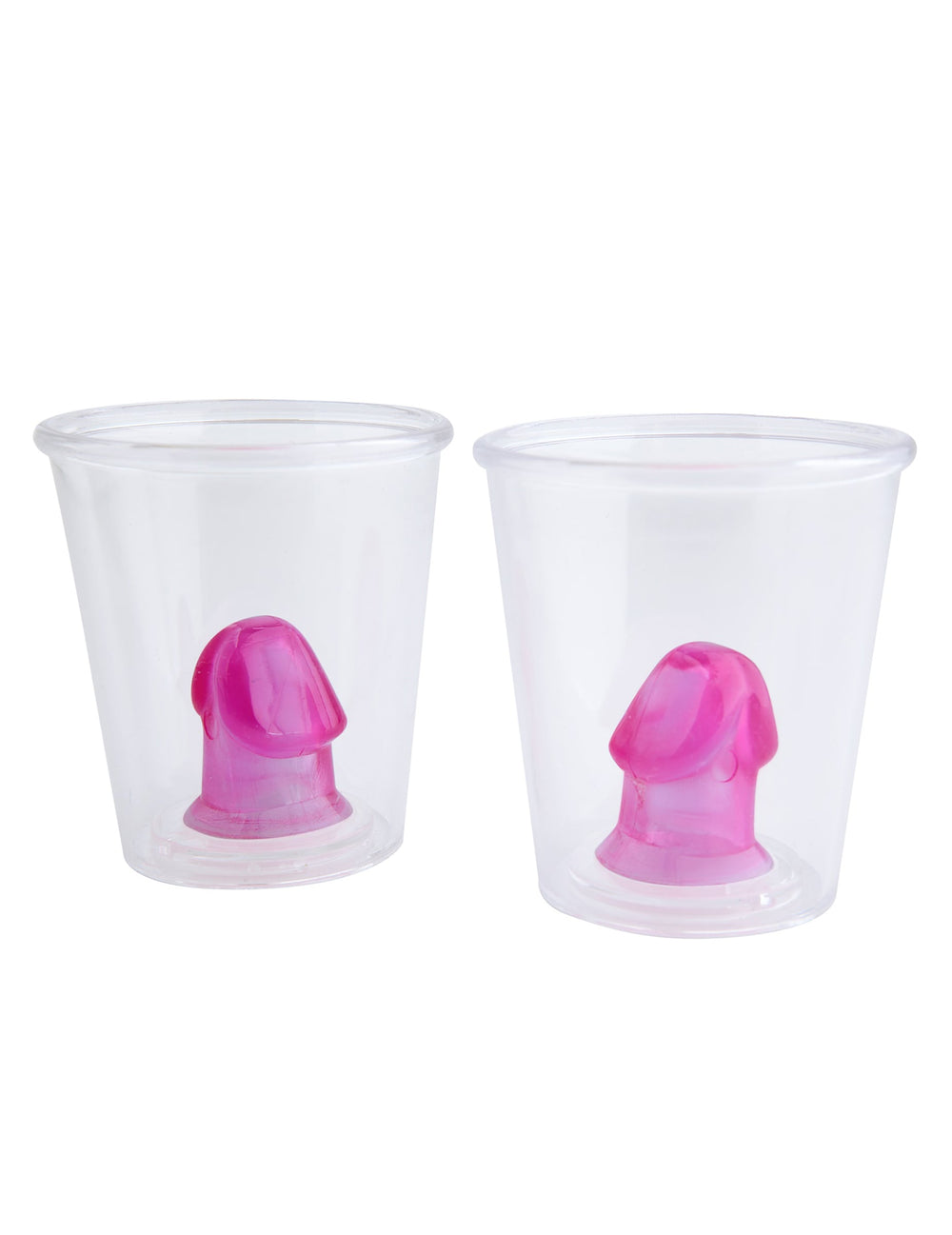 Verres à shooter zizi pour adulte transparents et roses