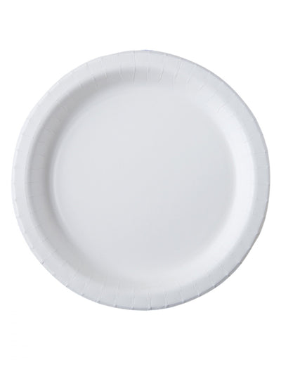 Assiettes en carton compostables pour fête blanc