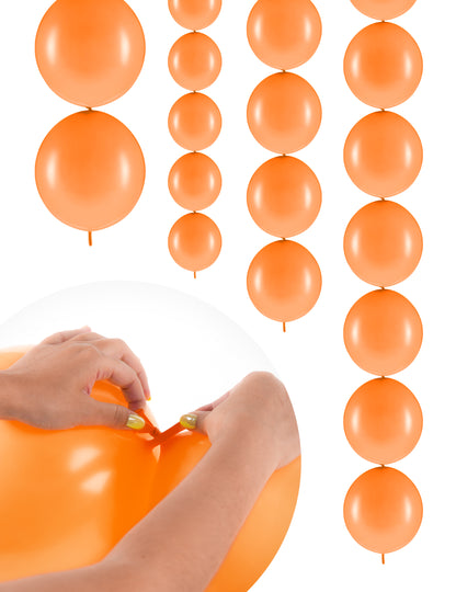 20 oranžových nafukovacích balónov na pripojenie 28 cm