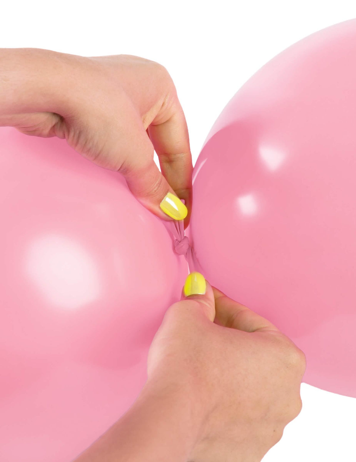 Détail du raccordement manuel du Ballons à relier rose pastel