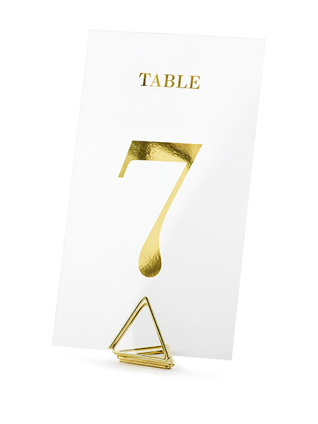 20 priehľadných fixiek na stôl so zlatými číslami, 7 x 12 cm na svadbu