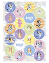 20 mini jedlých diskov Bluey a Bingo™ 3,4 cm