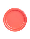Assiettes rondes en carton pour dessert rouge corail