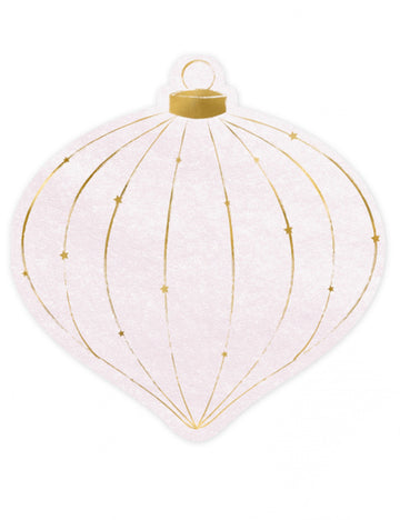 20 malých vianočných obrúskov s guľôčkami v púdrovo ružovej a zlatej farbe