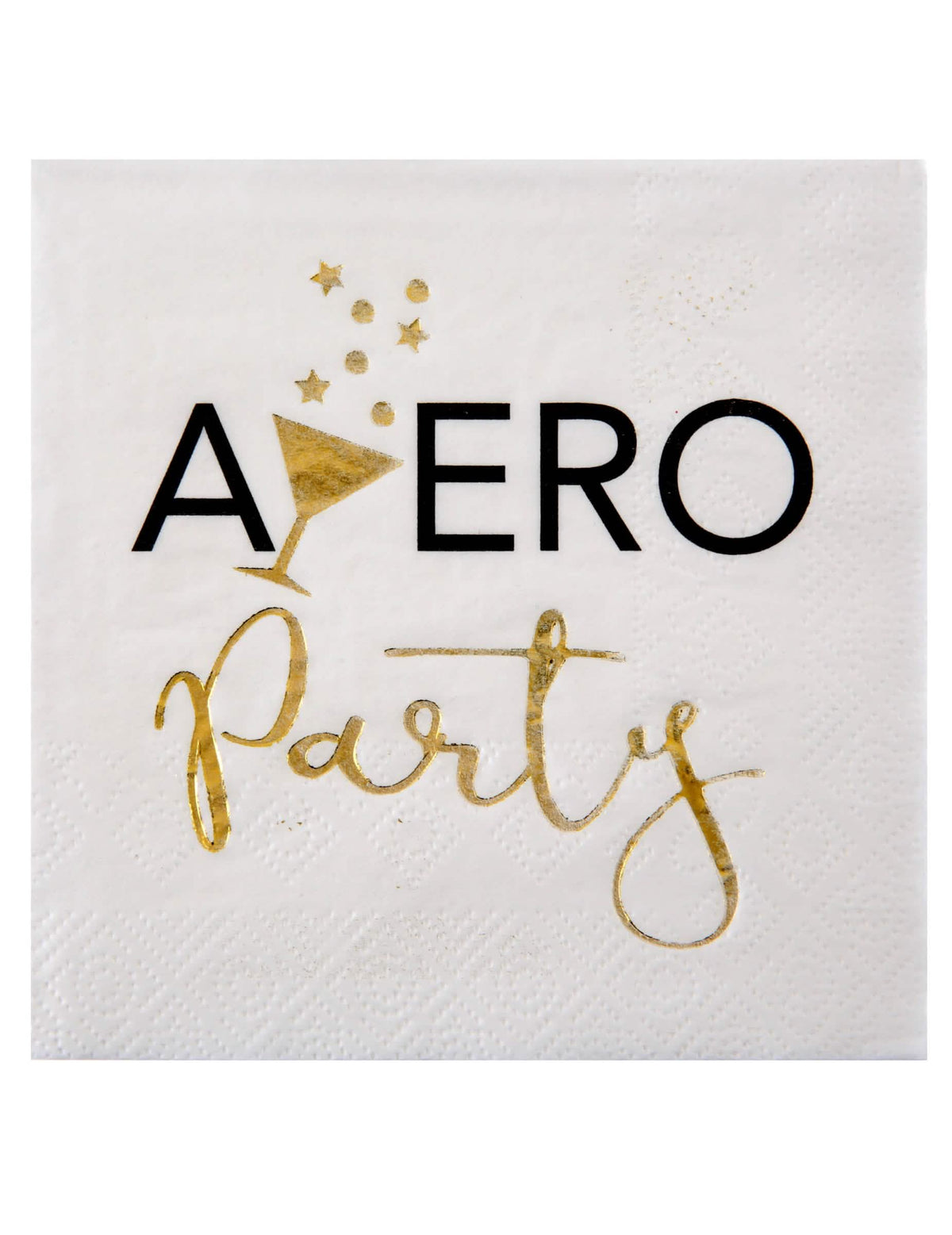 Papierové obrúsky apéro party na dekoráciu stola biela a zlatá