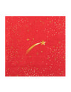 20 petites serviettes Étoile Filante rouges 25 x 25 cm