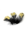 Plumes pailletées charleston pour fête noires et dorées