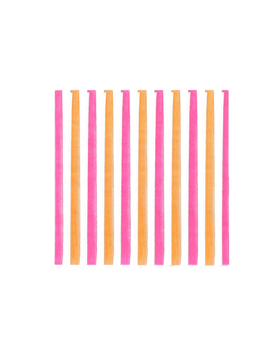 20 malých papierových koktailových servítok Pink Limonade 24 x 24 cm