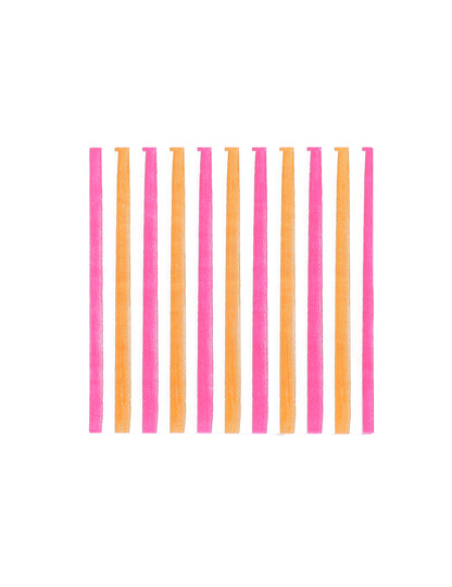 20 Petites serviettes à cocktail en papier Pink Limonade 24 x 24 cm
