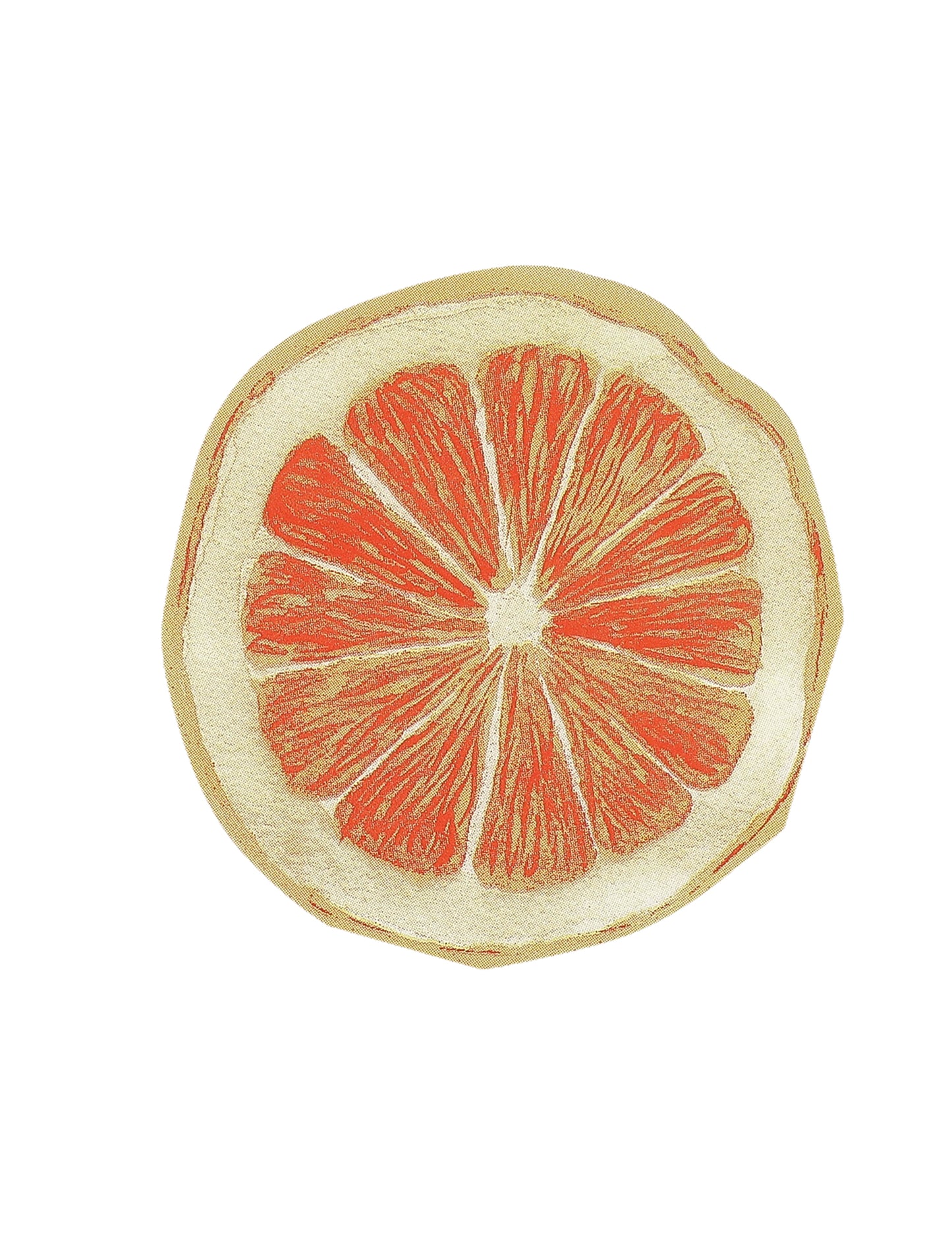 20 papierových koktailových obrúskov s oranžovou citrusovou tematikou, 24x24 cm, v tvare plátku