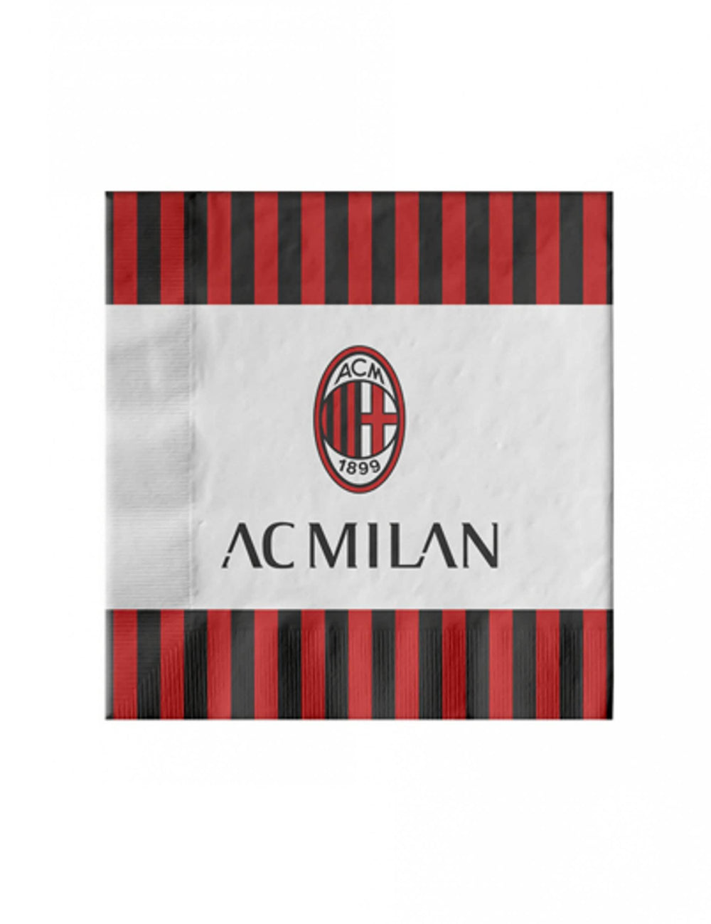papierové obrúsky ac milan červená a čierna s pruhmi s logom
