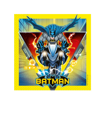 20 žltých papierových obrúskov s motívom Batmana™ 33 x 33 cm