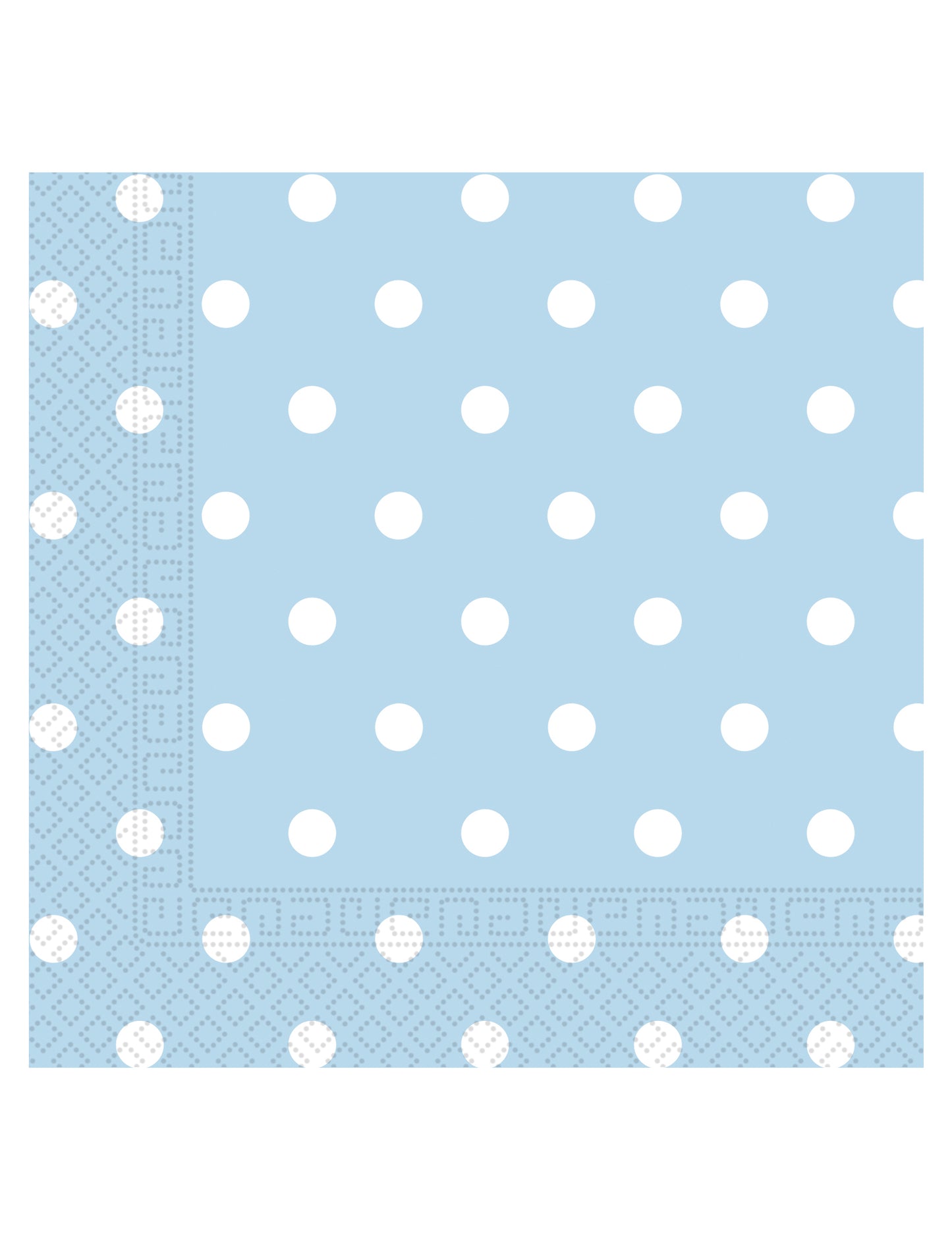 20 nebesky modrých papierových obrúskov s bielymi bodkami, 33 x 33 cm