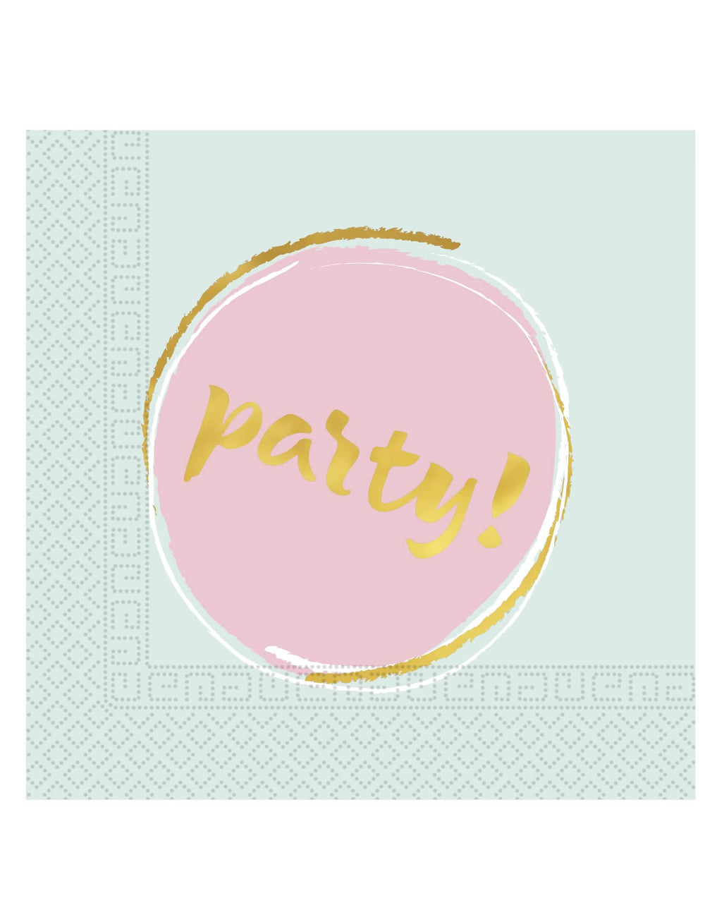 papierové obrúsky Elegant Party na oslavu modrá a ružová pastelová s zlatý textom