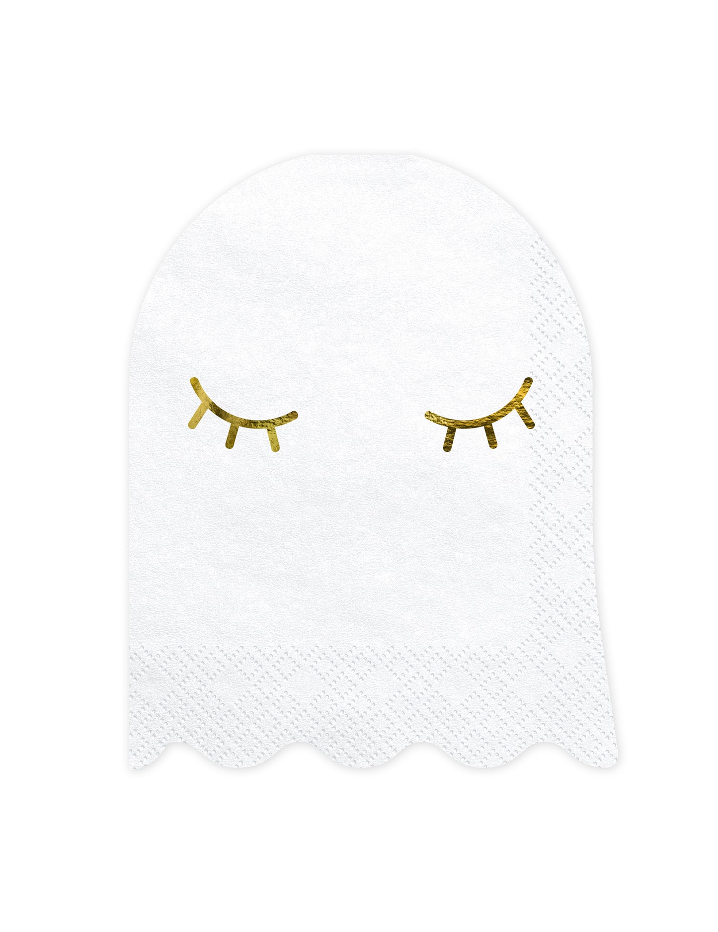 20 bielo-zlatých papierových obrúskov s motívom duchov 11 x 14 cm na Halloween