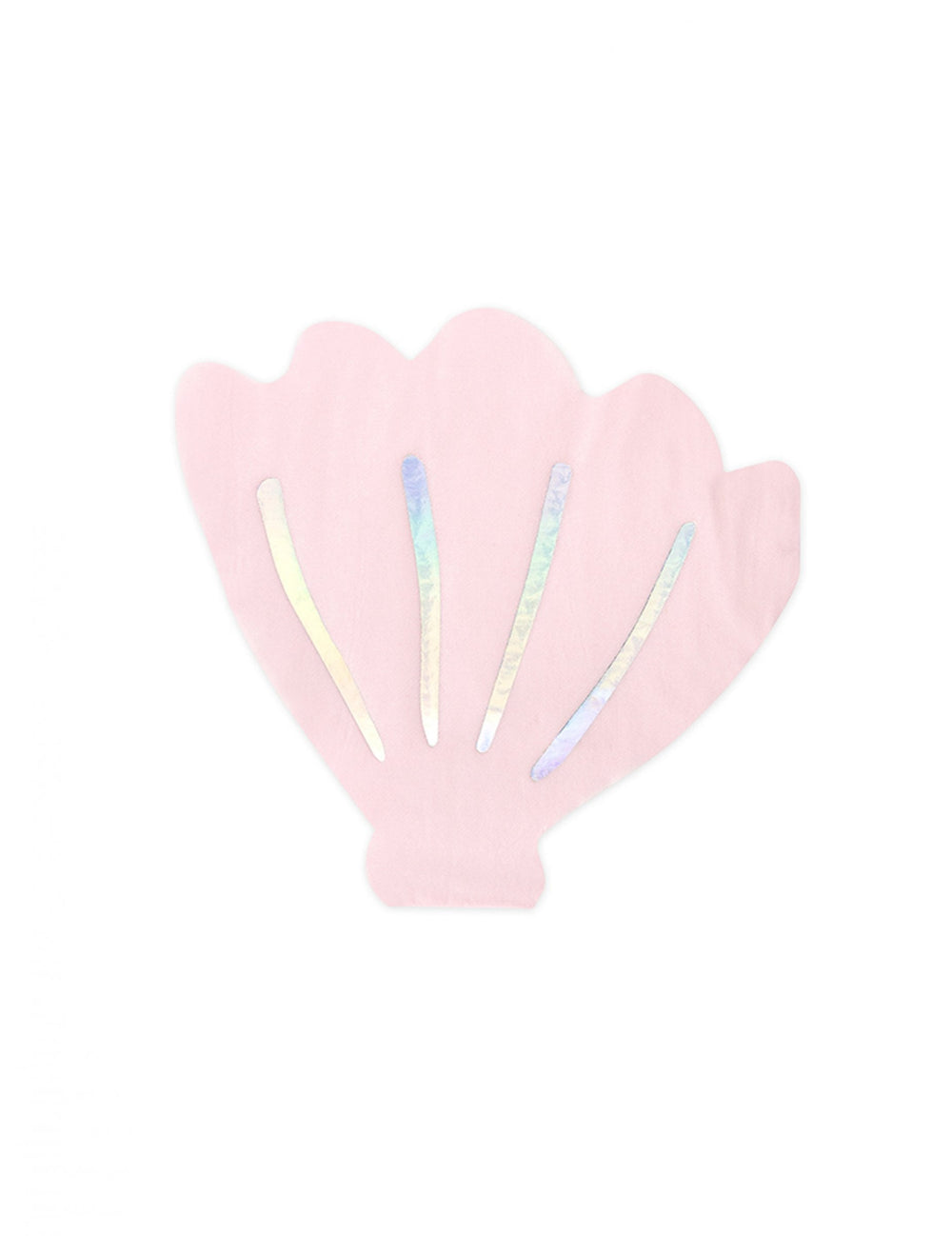 Serviettes en papier forme coquillage rose iridescent
