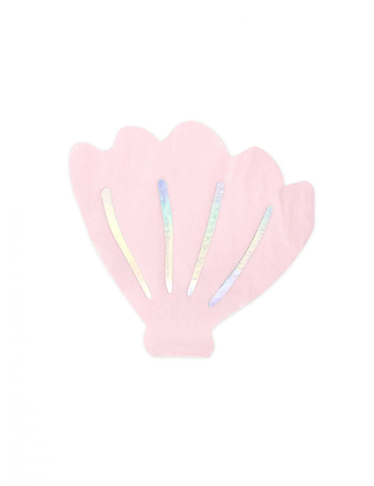 Serviettes en papier forme coquillage rose iridescent