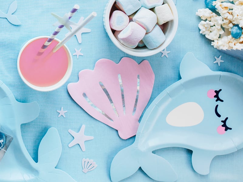 20 dúhovo ružových papierových obrúskov v tvare mušle