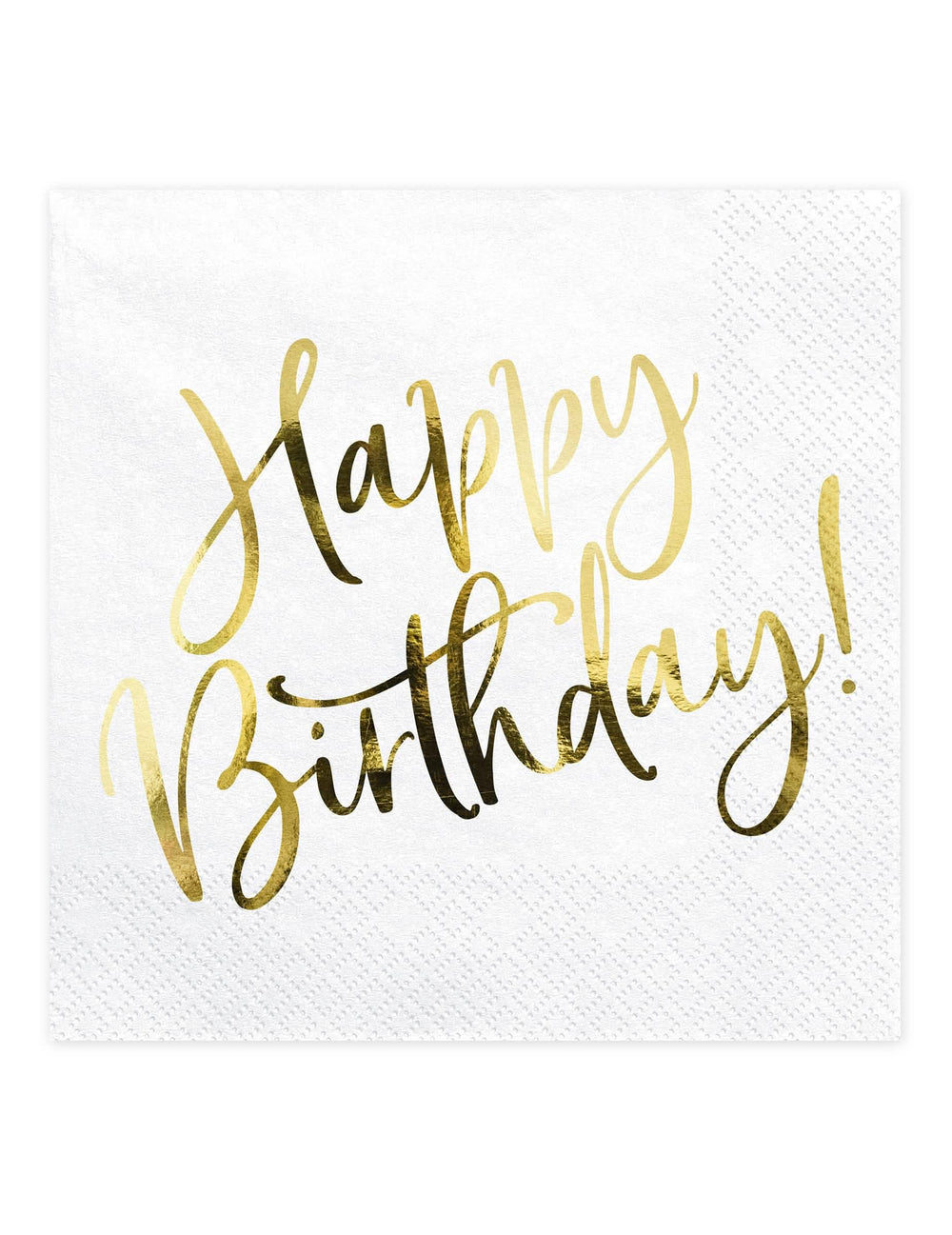 papierové obrúsky Happy Birthday na narodeniny biele a zlaté