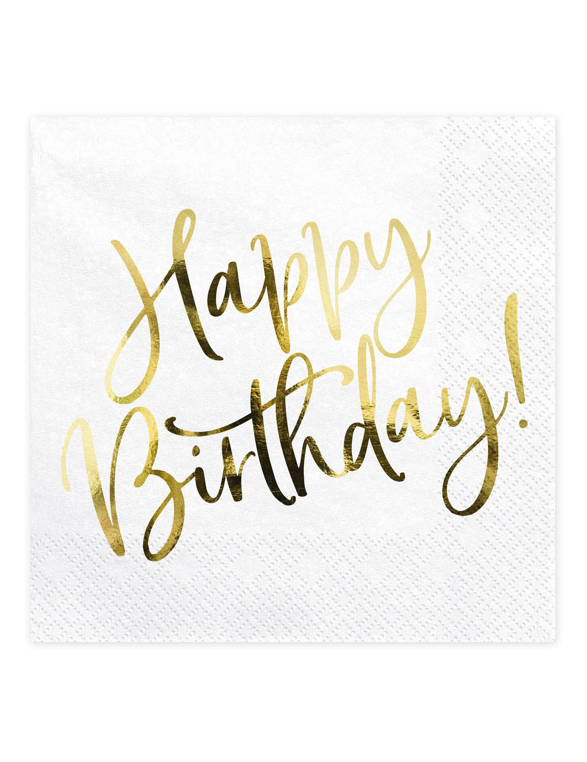 papierové obrúsky Happy Birthday na narodeniny biele a zlaté