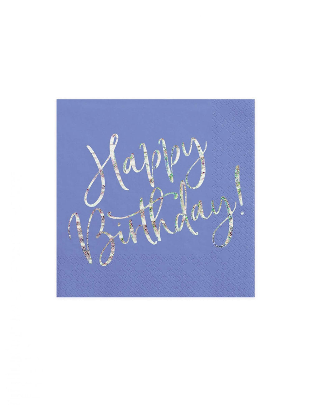 papierové obrúsky Happy Birthday iridescent pre narodeniny modrá levanduľová