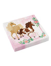 Serviettes en papier joli cheval rose avec décor fleuri