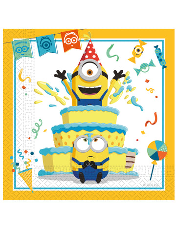 20 papierových utierok Minions 33 x 33 cm