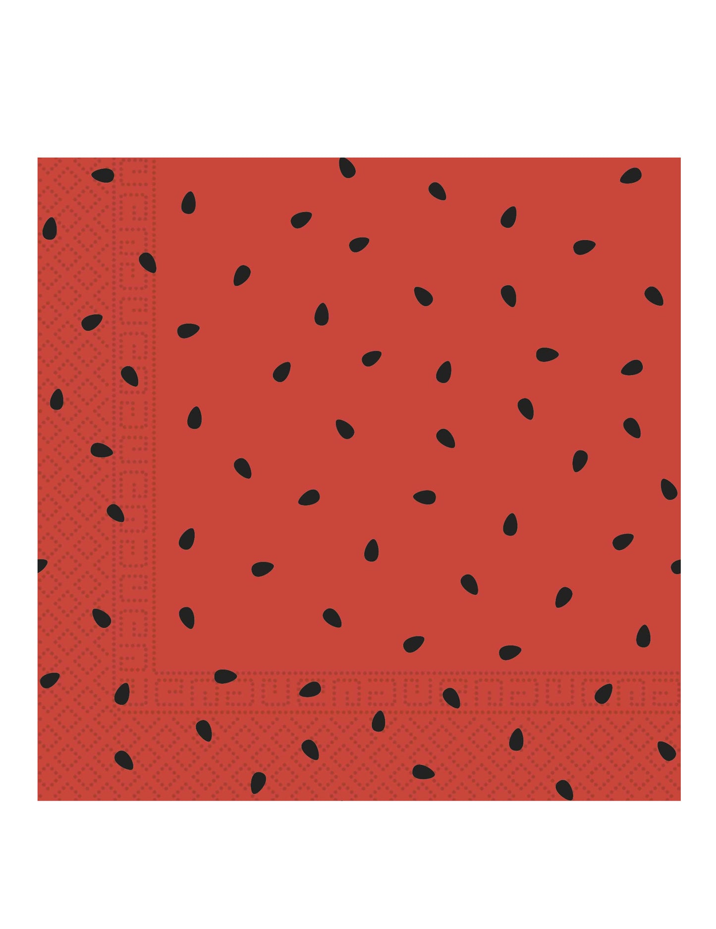 20 papierových obrúskov s melónom na párty, 33 x 33 cm červená so semienkami