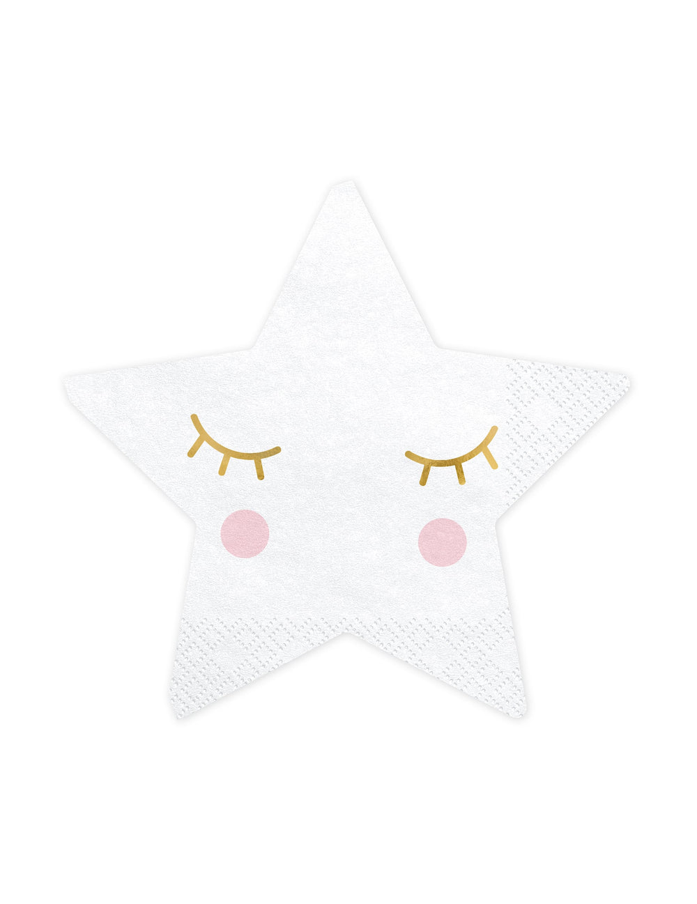 Serviettes en papier petite étoile blanche aux yeux dorés