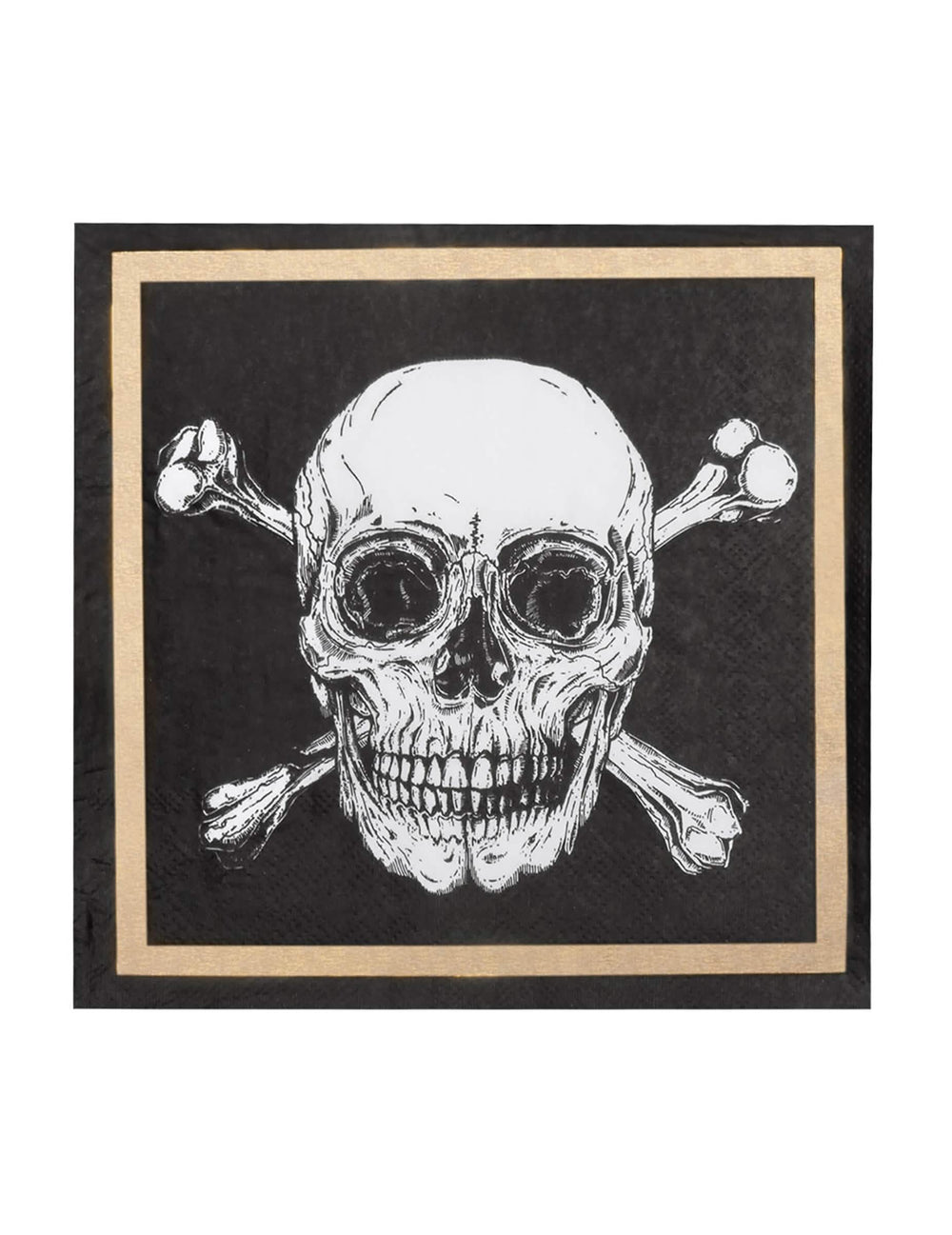 Detail motívu pirátskej lebky papierových obrúskov Jolly Roger