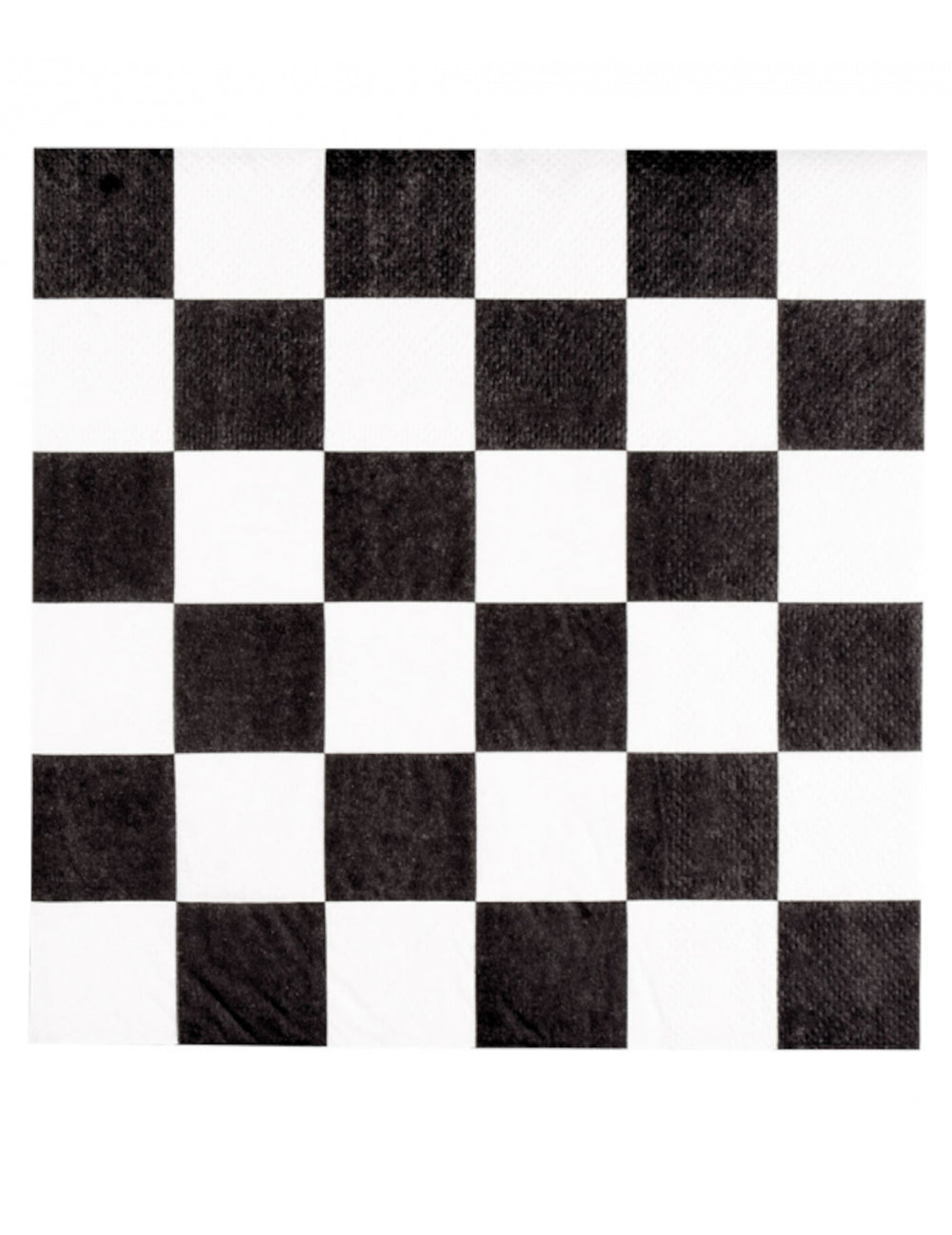 Serviettes en papier damier pour fête noir et blanc