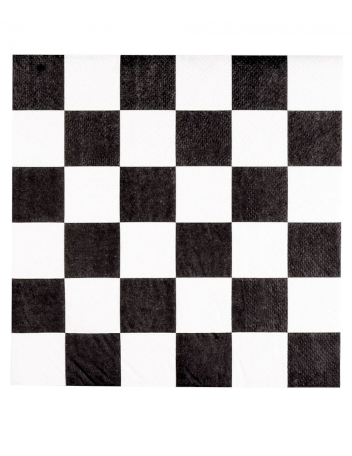 Serviettes en papier damier pour fête noir et blanc