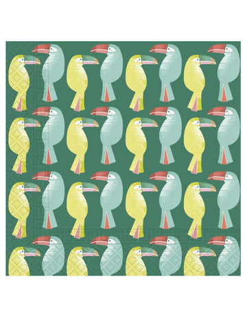 20 papierových obrúskov s tropickým tukanom 33 x 33 cm téma džungle