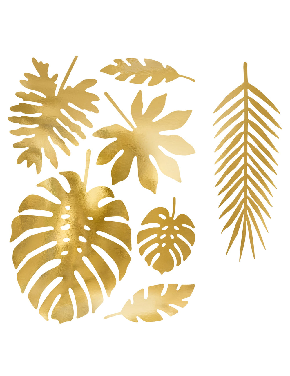 Feuilles tropicales en papier pour décoration dorées
