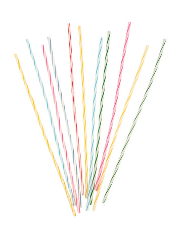 24 farebných špirálových sviečok s efektom Mikado 18 cm na narodeninovú tortu