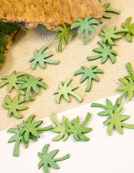 Mise en situation des confettis de table forme palmier