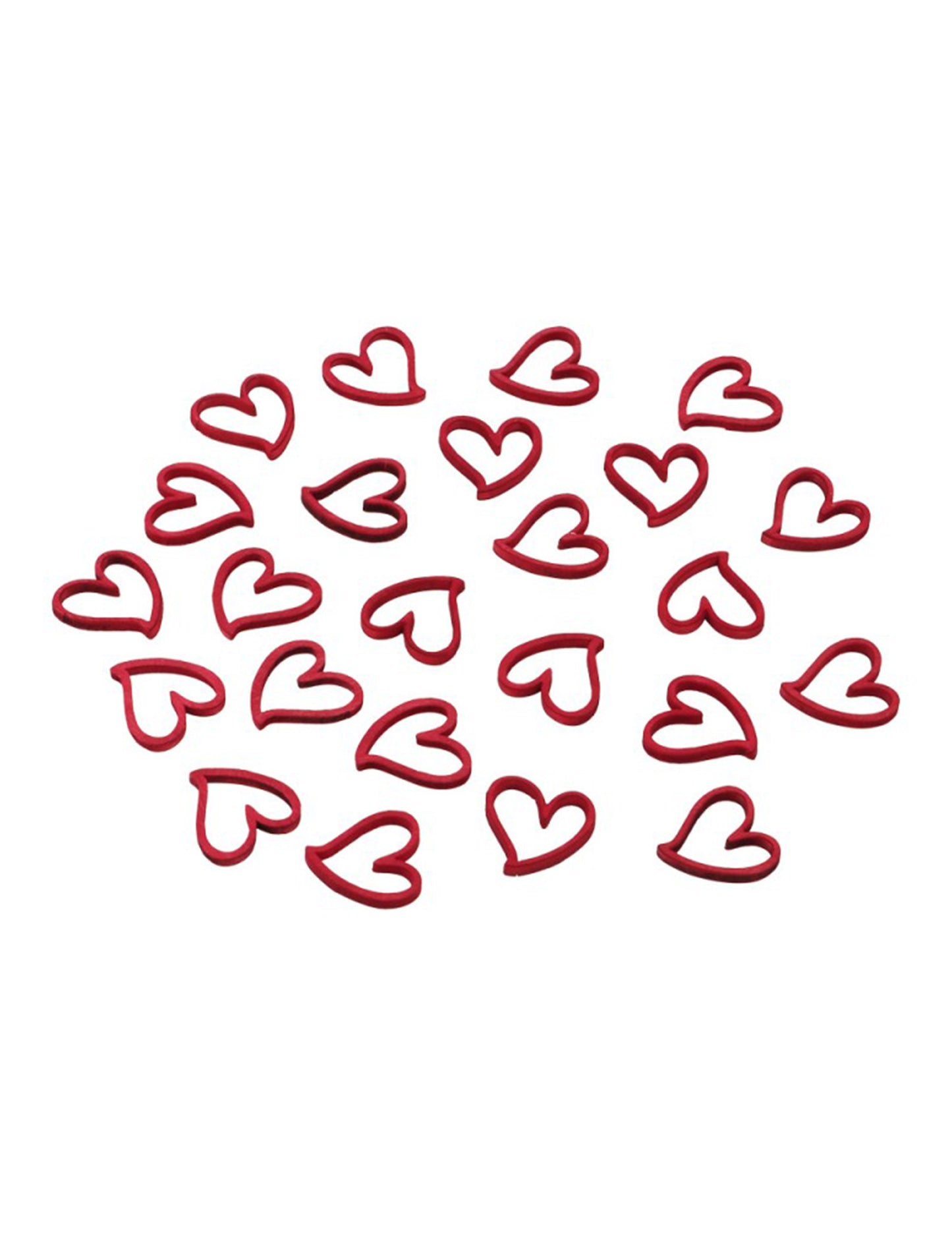 24 drevených konfiet v tvare červeného srdca 2 cm