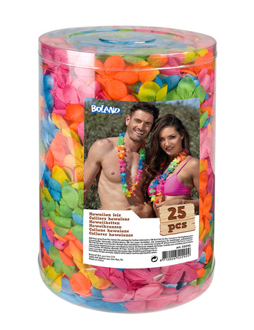 25 Havajských viacfarebných náhrdelníkov