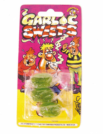 3 humorné cesnakové cukríky - žartovné predmety a kanadské žartíky 